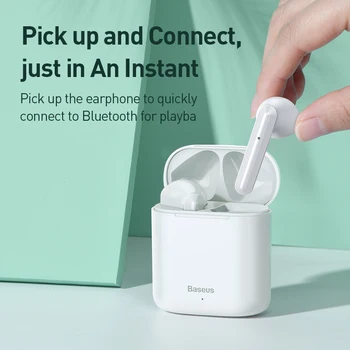 Baseus W09 TWS Trådløs Bluetooth-Hovedtelefon Stereo Bluetooth 5.0 Øretelefoner Sport Ægte Trådløse Øretelefoner Headset Til Telefonen, Xiaomi 5
