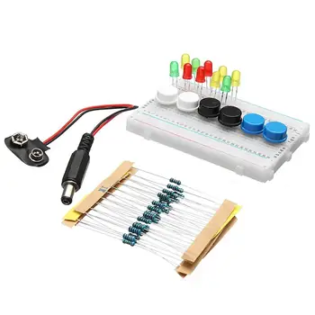 Basic Starter Kit til Arduino UNO R3 Mini Breadboard LED Jumper Ledning Knap Med Box 1