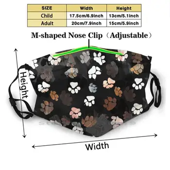 Beagle Batik - Poter Genanvendelige Munden Ansigt Maske Med Filtre Børn Batik Paw Dog Grå Brun Sort Lyst 4