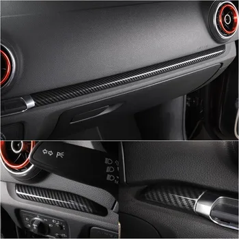 Betjeningspanel Panel Dekoration Strips Til Audi A3 8V-2019 Carbon Fiber Farve Bil Døren Dekorative Dække Interiør Trims Ændret 5