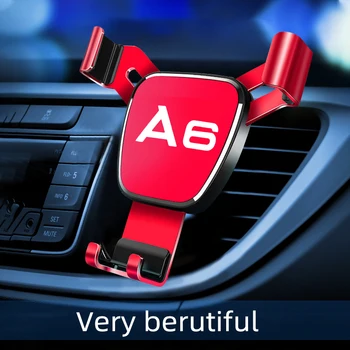 Bil Air Outlet-Holder Til Audi A6 Mobiltelefon 1stk Bil logo Bil Navigation Smartphone stå Automotive interiør tilbehør.