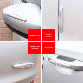 Bil Anti-Kollision Strip Bil Door Guard Beskytter Døren Prolen Vagt Styling Moulding Anti-Ridse Mærkat 4 Stykker 0