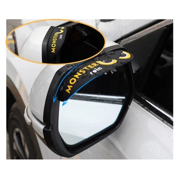 Bil Styling bakspejl mærkat blød gummi regn øjenbryn for Skoda Rapid Mini Cooper r56 Tesla model 3 s x Tilbehør 3