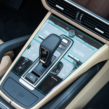 Bilen Konsol Gear Panel Clear Screen Protector Gennemsigtig beskyttelsesfilm Klistermærke til Porsche Cayenne 2018 Tilbehør 2