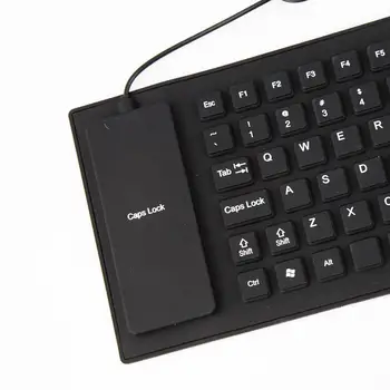 Black 85 Taster Silikone Keyboard USB-Kablet Vandtæt Fleksibel Folde Nøglen bord til PC Desktop, Laptop