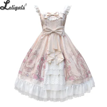 Blomstrende Fairyland ~ 2020 Vintage Trykt Uden Ærmer Lolita Kjole Midi-Party Dress