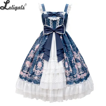 Blomstrende Fairyland ~ 2020 Vintage Trykt Uden Ærmer Lolita Kjole Midi-Party Dress 3