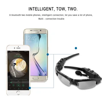 Bluetooth Solbriller Udendørs Smarte Briller med Mikrofon Bluetooth musik hovedtelefoner støtte mobiltelefon fjernbetjening kameraet til IOS Andriod 2