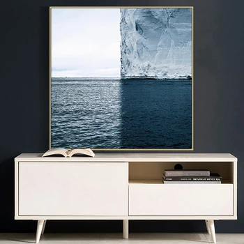Blå hav isbjerget Landskab Lærred Maleri Plakater og Prints Cuadros Quadro Væg Kunst Billeder Til stuen Hjem Dekoration 1