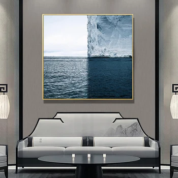 Blå hav isbjerget Landskab Lærred Maleri Plakater og Prints Cuadros Quadro Væg Kunst Billeder Til stuen Hjem Dekoration 2