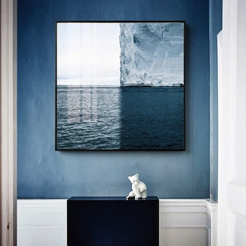 Blå hav isbjerget Landskab Lærred Maleri Plakater og Prints Cuadros Quadro Væg Kunst Billeder Til stuen Hjem Dekoration 3