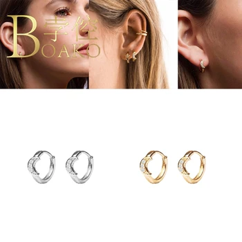 BOAKO Ins Stil Øreringe Til Kvinder Серьги Ear Cuff Sølv 925 Øreringe Dingle Diamant Pendientes Crystal Oorbellen #4.6