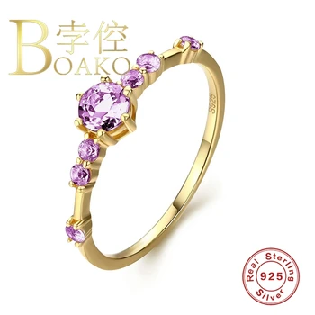 BOAKO Lilla Zircon Ring 925 Sterling Sølv Anillos Guld Ring For Kvinder Luksus 2020 Gave Fine Smykker Vielsesring Bague Bijoux 5