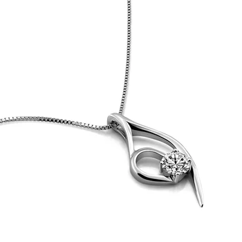 Bohemia geometriske stilfulde og solide 925 sterling sølv blændende zircon halskæde til kvinder, dame smykker-tøj & tilbehør gave 5