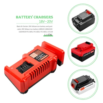 Bonadget Genopladeligt Li-ion Batteri Oplader Til LBXR20 Black&Decker Udskiftning 12V 14,4 V 18V 20V Power Tools Batteri Oplader 1