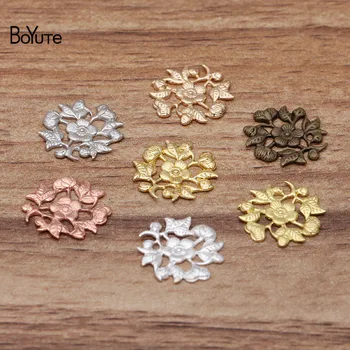 BoYuTe (200 Stykker/Masse) 15MM Metal Messing Stempling Blomst Resultater Diy Vintage Smykker at Gøre håndlavede Materialer 2