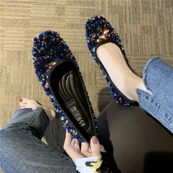 Brand designer crystal loafers kvinder sko hyggelig blød hæl slyngplanter damer fladskærms Let Åndbar Damer Fodtøj 0