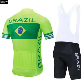 Brasilien landshold 2020 Mænd Cykling Jersey Sat Cykling Tøj Ropa Ciclismo Jersey Pro Cykel Bære Cykel Tøj 20D Gel 4