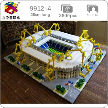 BS World Architecture Signal Iduna Park Stadium Borussia Dortmund Fodbold Club 3D-Model af Små Blokke Legetøj til Drenge Gave 2