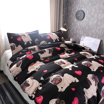 Bulldog-sengetøj 3D dyne sengetøj Sengetøj Sæt 3stk Komfortable børn, Studerende, soveværelse, sengetøj S31 15791