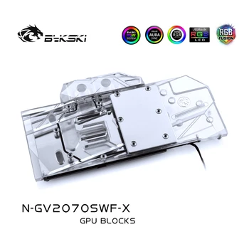 Bykski Vand Blok brug for GIGABYTE GeForce RTX 2070 Super Windforce OC 3X 8G / Kobber Blok / 3PIN 5V A-RGB / 4PIN 12V RGB 24785