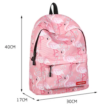 Bærbar computer skoletaske til Teenage-Piger Flamingo Udskrivning Rygsæk Kvinder Mode Pink Bagpack Rejse Rygsæk Mochila Feminina Mujer 1