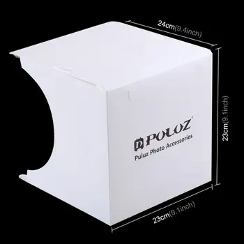 Bærbare Folde 2LED Fotografering Shadowless Nederste Lampe Foto Box Til Smykker, Pynt Skydning Studio Mini Foto-Box 0
