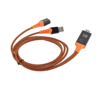 Bærbare Størrelse Nylon Wire Flettet USB-Kvinde til at HDMl Mandlige HDTV Adapter Kabel Støtte for Type-C Lightning Kabel 5