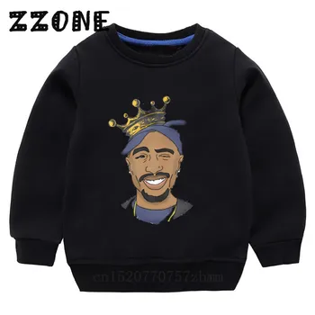 Børn Hættetrøjer Børn Tupac 2pac Print Hip Hop Sweatshirts Baby Bomuld Pullover Toppe Piger Drenge Efteråret Tøj,KYT287 0