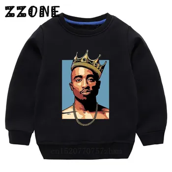 Børn Hættetrøjer Børn Tupac 2pac Print Hip Hop Sweatshirts Baby Bomuld Pullover Toppe Piger Drenge Efteråret Tøj,KYT287 5