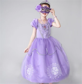 Børn Piger Prinsesse Sofia Rapunzel Dress Kjoler Bolden Kjole Lang Festkjole Børn Tøj Kids Halloween Cosplay Kostume 2