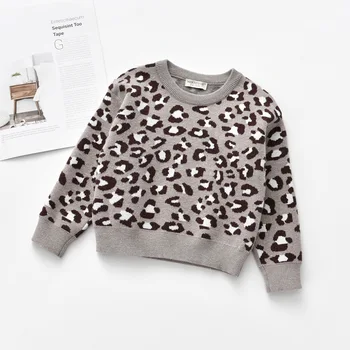 Børn 's Drenge' Sweater Leopard Print Strikket Pullover Afslappet Langærmet Kid 's Jakke Toddler Dreng Tøj Baby Pige Tøj 3