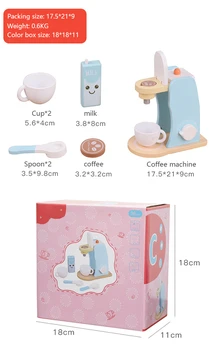 Børnenes Køkken Kaffemaskine Toy Børn Kogning Sæt Foregive, at Spille, Træ-Køkkengrej Montessori Pædagogisk Legetøj Til Piger 0