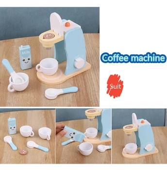 Børnenes Køkken Kaffemaskine Toy Børn Kogning Sæt Foregive, at Spille, Træ-Køkkengrej Montessori Pædagogisk Legetøj Til Piger 1