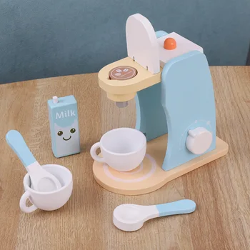 Børnenes Køkken Kaffemaskine Toy Børn Kogning Sæt Foregive, at Spille, Træ-Køkkengrej Montessori Pædagogisk Legetøj Til Piger 2