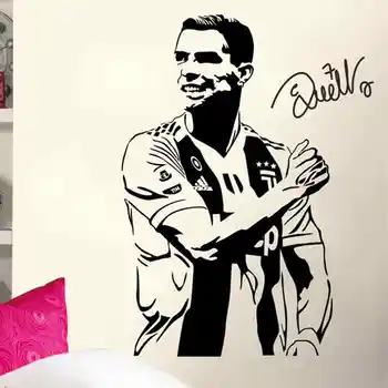 C Ronaldo, Fodboldspiller Wall Sticker Sport Decal Kids Room Dekoration Plakater Vinyl C Ronaldo Bil Fodboldspiller Decal 0