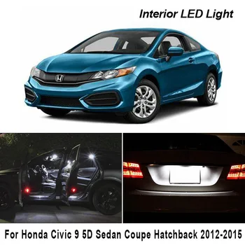 Canbus For Honda Civic 9 5D Sedan, Hatchback, Coupe 2012-Køretøj Led Interiør Lys Nummerplade Lampe Kit 1185