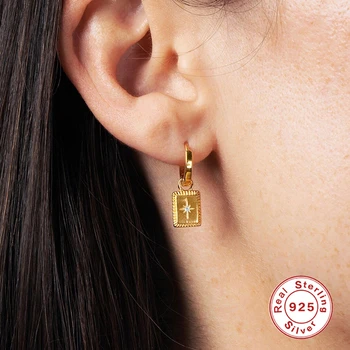 CANNER 925 Sterling Sølv Drop Eearrings For Kvinder INS Stil Geometriske Stjerne Vedhæng Earings Piercing Øreringe Smykker pendientes 3