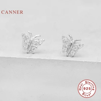 CANNER Butterfly Zircon Stud Øreringe af 925 Sterling Sølv Øreringe Til Kvinder Sølv Smykker, Øreringe Pendientes Brincos 2