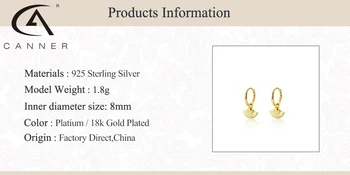 CANNER Øreringe Til Kvinder Ins Geometriske Sektor Ægte 925 Sterling Sølv Øreringe Hoops koreanske Fine Smykker Pendientes