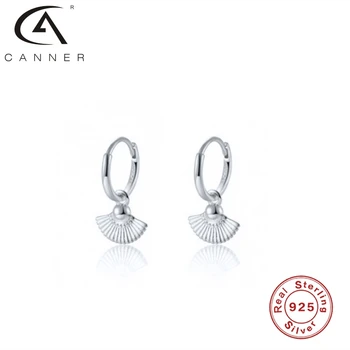 CANNER Øreringe Til Kvinder Ins Geometriske Sektor Ægte 925 Sterling Sølv Øreringe Hoops koreanske Fine Smykker Pendientes 4