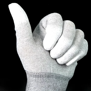 Carbon antistatiske Handsker PU-Isolering Belægning Finger Beskyttende Elektroniske Arbejder Handsker til Telefonen Renovering Reparation 4