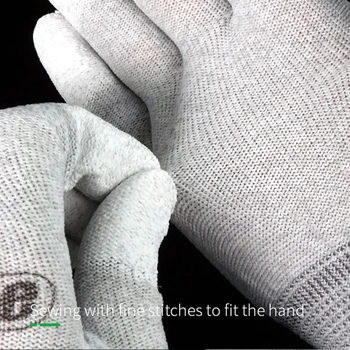Carbon antistatiske Handsker PU-Isolering Belægning Finger Beskyttende Elektroniske Arbejder Handsker til Telefonen Renovering Reparation 5