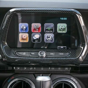 Carbon Fiber ABS Centrale Console-Displayet Navigation Sn Trim Panel for Chevrolet Camaro 2016-2020 Bil Tilbehør 5
