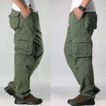 Cargo Bukser Mænd Bomuld Streetwear Hær Multi Lommer Bukser Pantalon Homme Herre Outwear Sweatpants Militære Taktiske Bukser 1