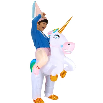 Cartoon Kids Christmas Party Cosplay Unicorn Oppustelige Kostume Halloween Voksen Karneval Passer Fancy Dyre Rolle Spiller Tøj 5