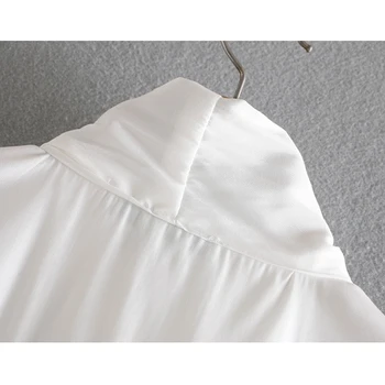 Casual Butterfly Hvid Bluse Kvinder Mode Lige Shirts Slanke, Elegante Damer Langærmet Smarte Toppe Casual Blusas 2