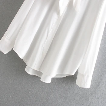 Casual Butterfly Hvid Bluse Kvinder Mode Lige Shirts Slanke, Elegante Damer Langærmet Smarte Toppe Casual Blusas 4