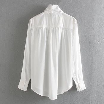 Casual Butterfly Hvid Bluse Kvinder Mode Lige Shirts Slanke, Elegante Damer Langærmet Smarte Toppe Casual Blusas 5