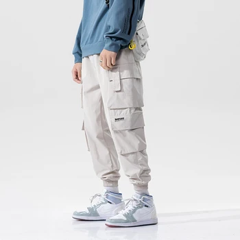 Casual Streetwear Joggere Mænd Side-lommer Herre Cargo Bukser Mode Slank Sweatpants Harem Bukser Ankel-længde Mænd Bukser 5